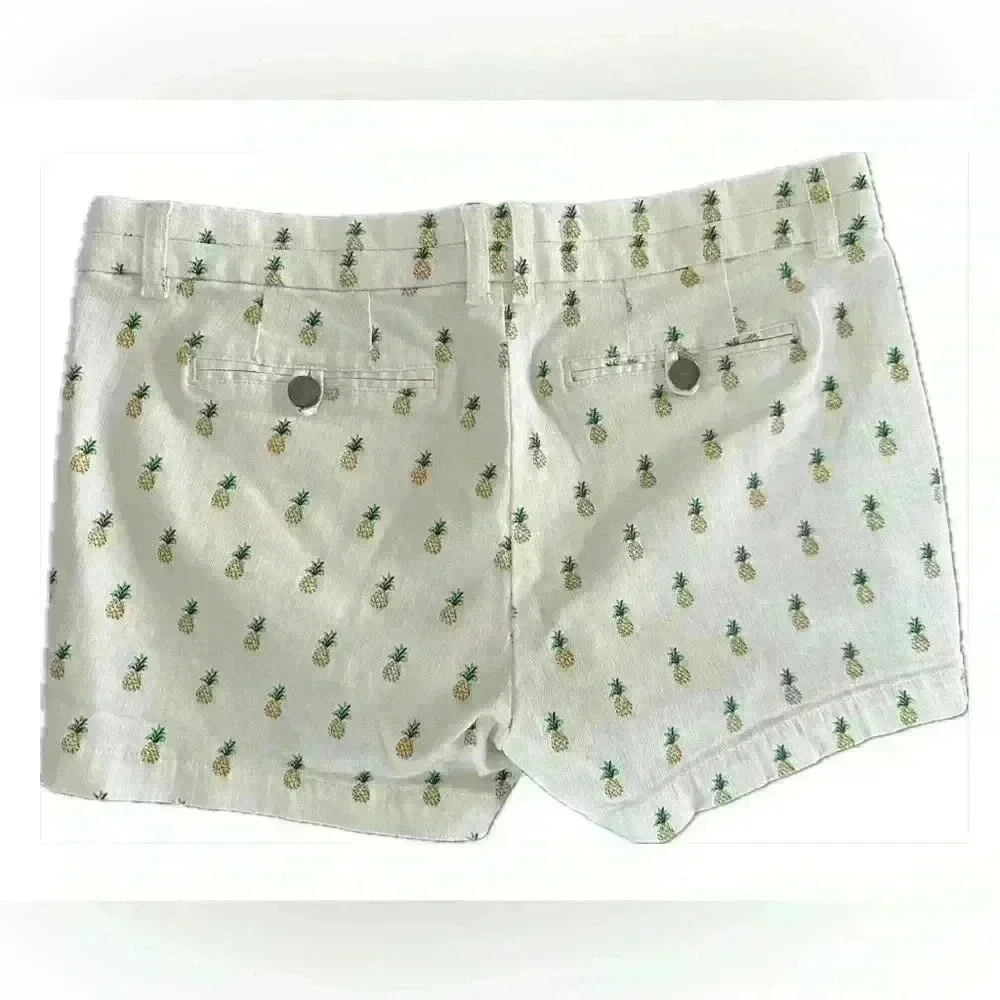 Blue Rain Pineapple Print Summer Sprint Shorts (11) - Picture 3 of 11